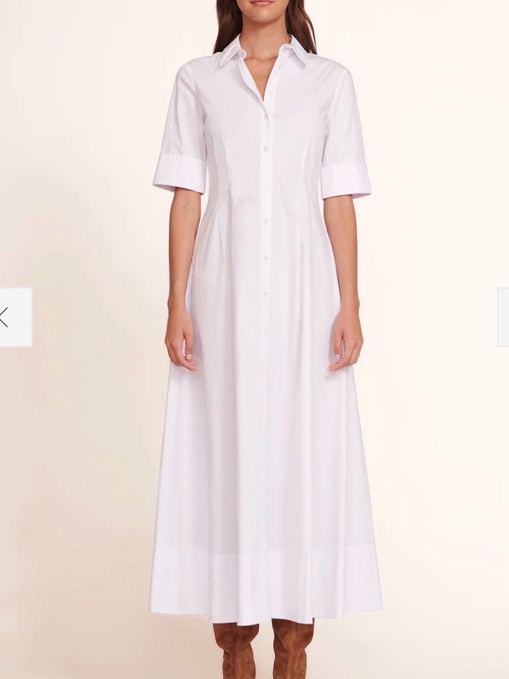 STAUD NWT Joan White Maxi Shirt Dress, Size 14